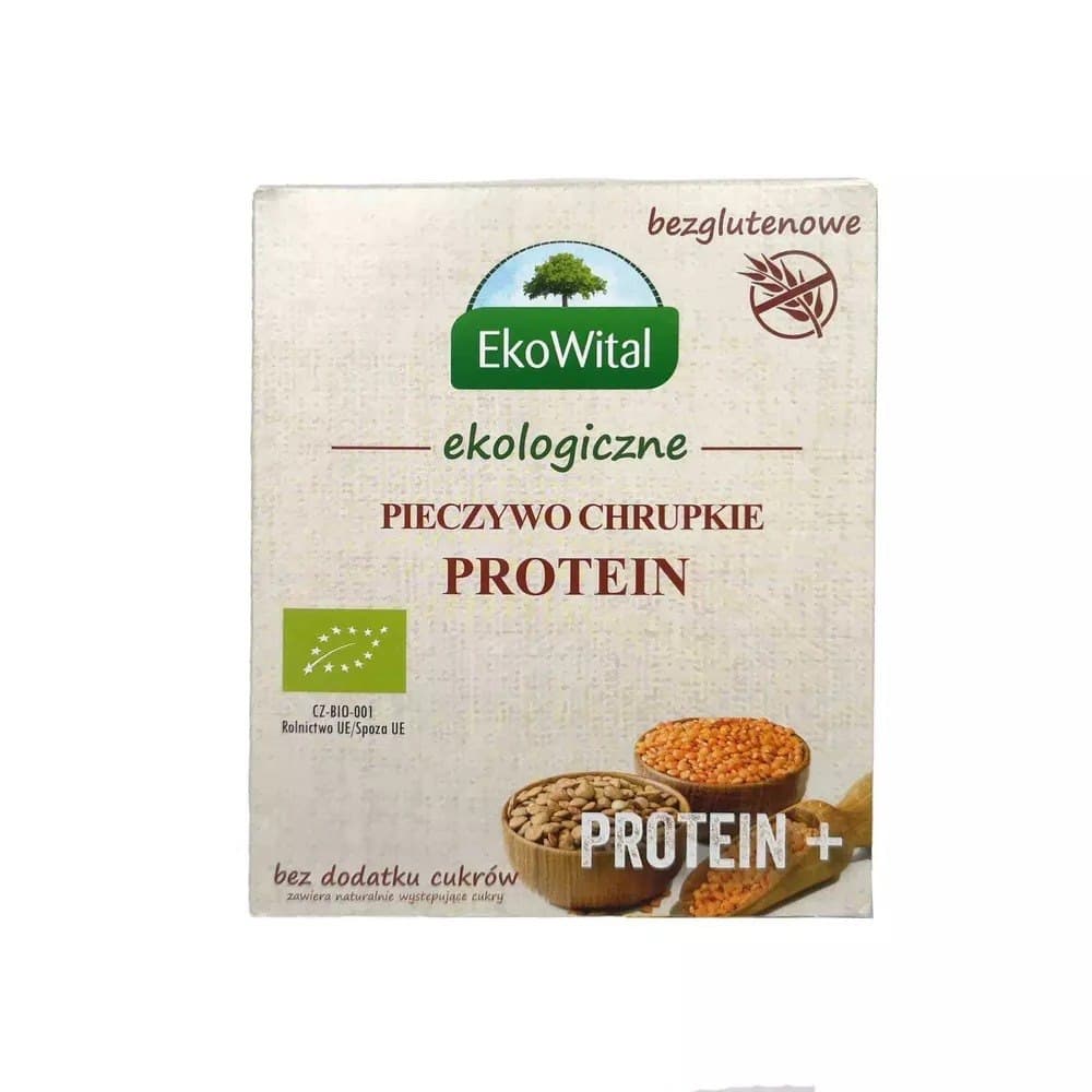 EKOWITAL Pieczywo chrupkie PROTEIN glutenvrij BIO 100 g – EKO WITAL verpakking