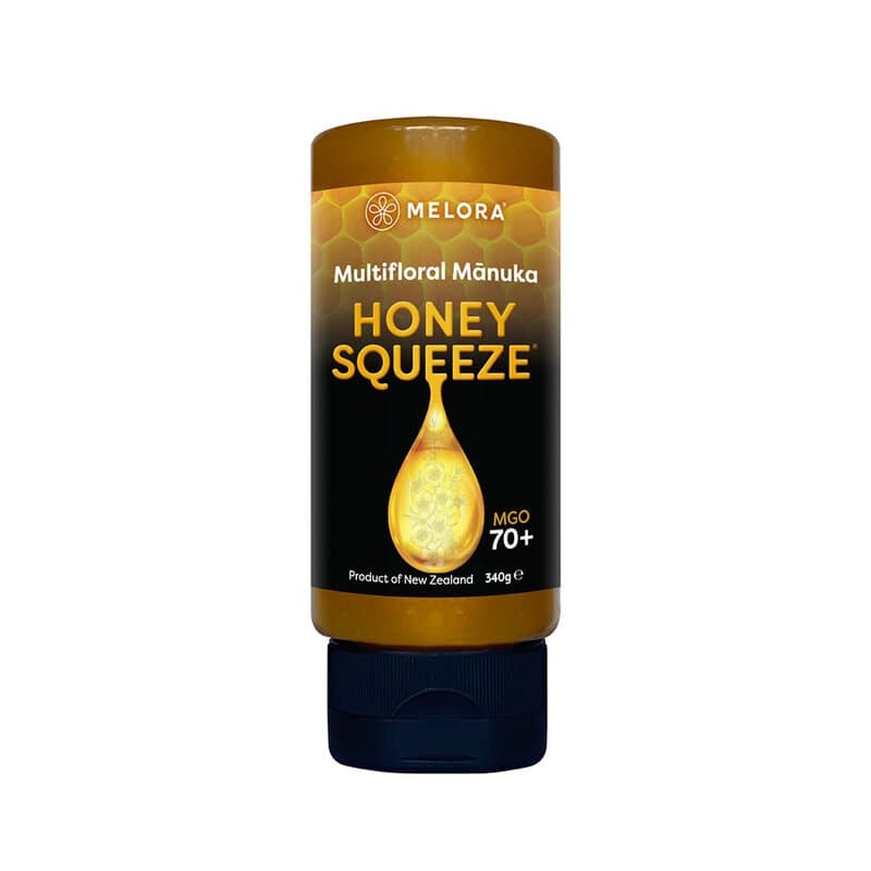 Miele di Manuka 70+ MGO Squeeze 330g – Melora confezione