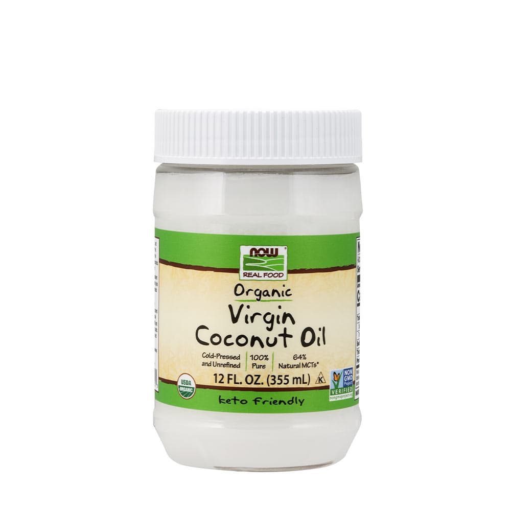 NOW Foods Organic Virgin Coconut Oil 355ml – NOW Foods verpakking
