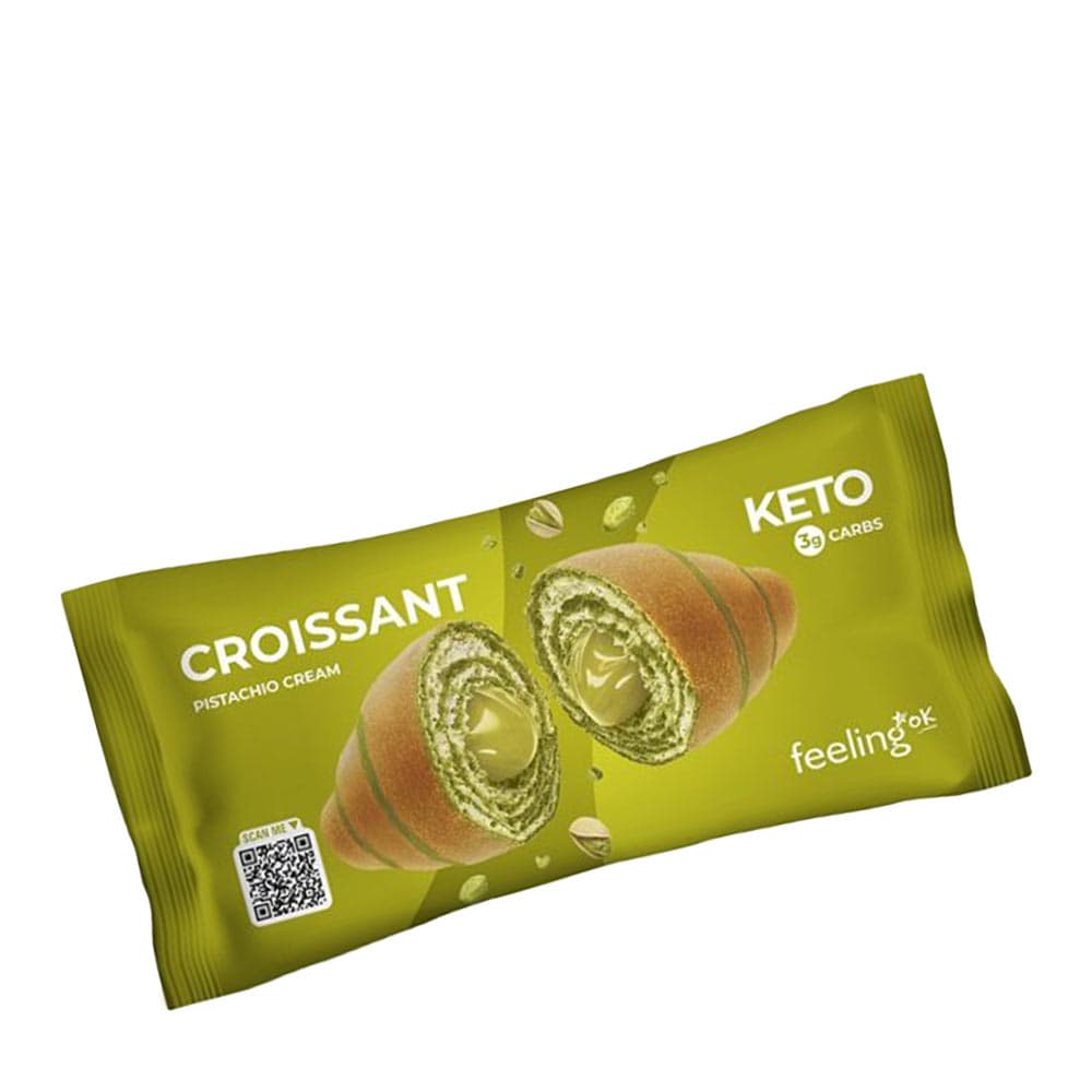 FeelingOK Croissant Pistacie Cream 50g – lavkarbo mellemmåltid – FeelingOK packaging
