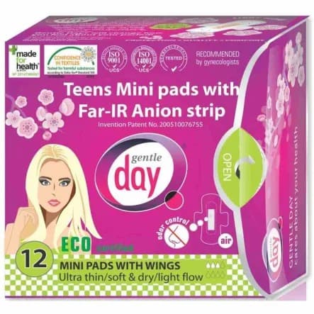 Gentle Day Mini maandverband met anionenband (Teens) 12 stuks