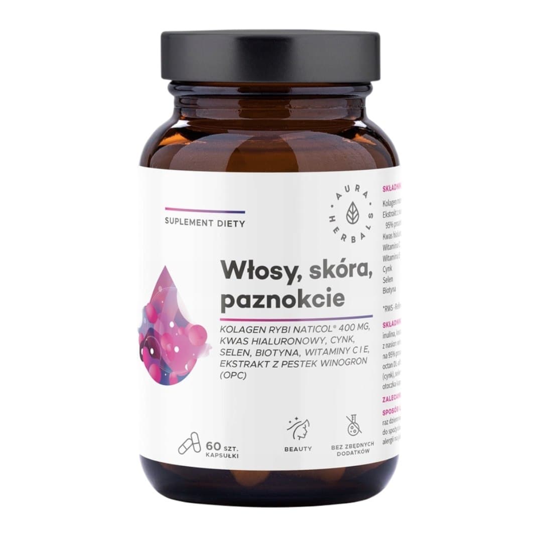 Aura Herbals Fish Collagen - 60 cápsulas – Aura Herbals packaging
