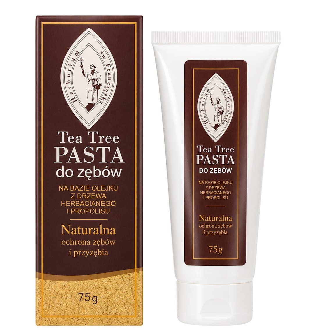 Herbarium ŚW. Franciszka - Pasta do zębów Tea Tree 75g MELALEUCA – Herbarium ŚW. Franciszka förpackning