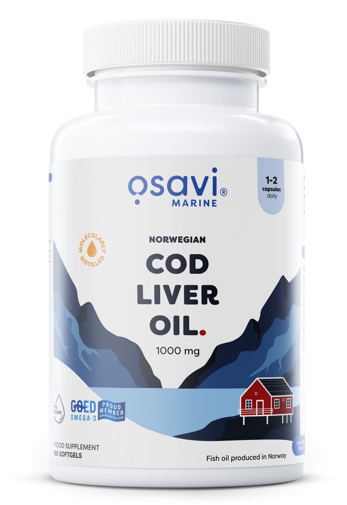 Osavi - Norwegian Cod Liver Oil Unflavored - 90 Sgels