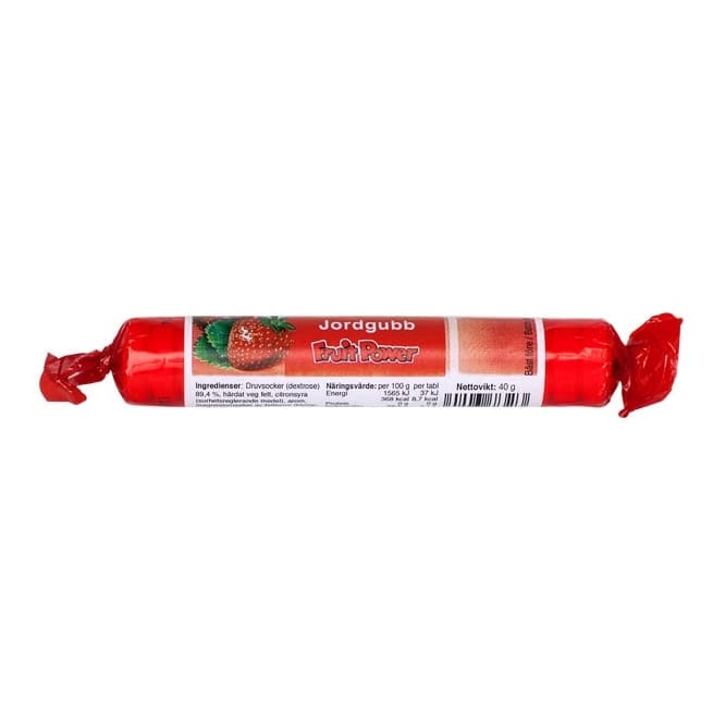 Grape Sugar strawberry 17 tablets – Fruit Power packaging