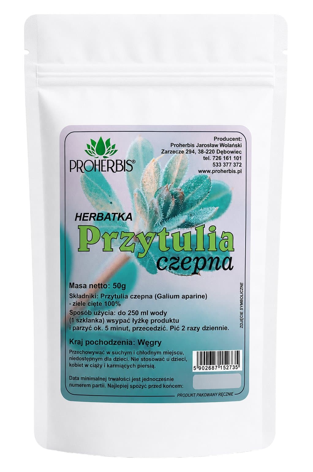 Proherbis - Cleavers Urte-Tee - 50g – Proherbis emballage