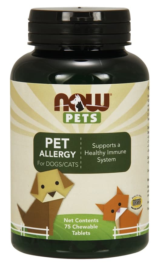 Now Foods Pets Pet Allergy - 75 tuggtabletter – NOW Foods förpackning