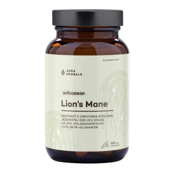 Aura Herbals Mycodrop Lion's Mane 30:1 60 kapslar Beta Glukan