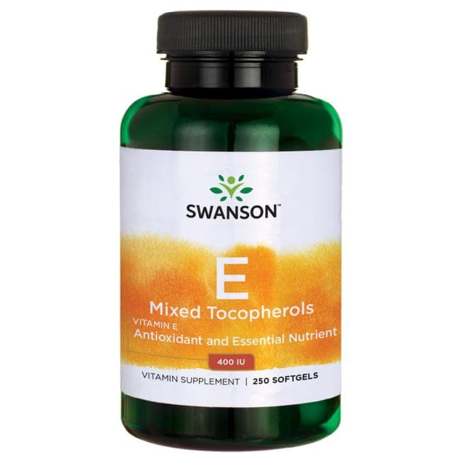 Swanson Vitamina E mezcla de tocoferoles 400IU 250 cápsulas blandas – Swanson empaque