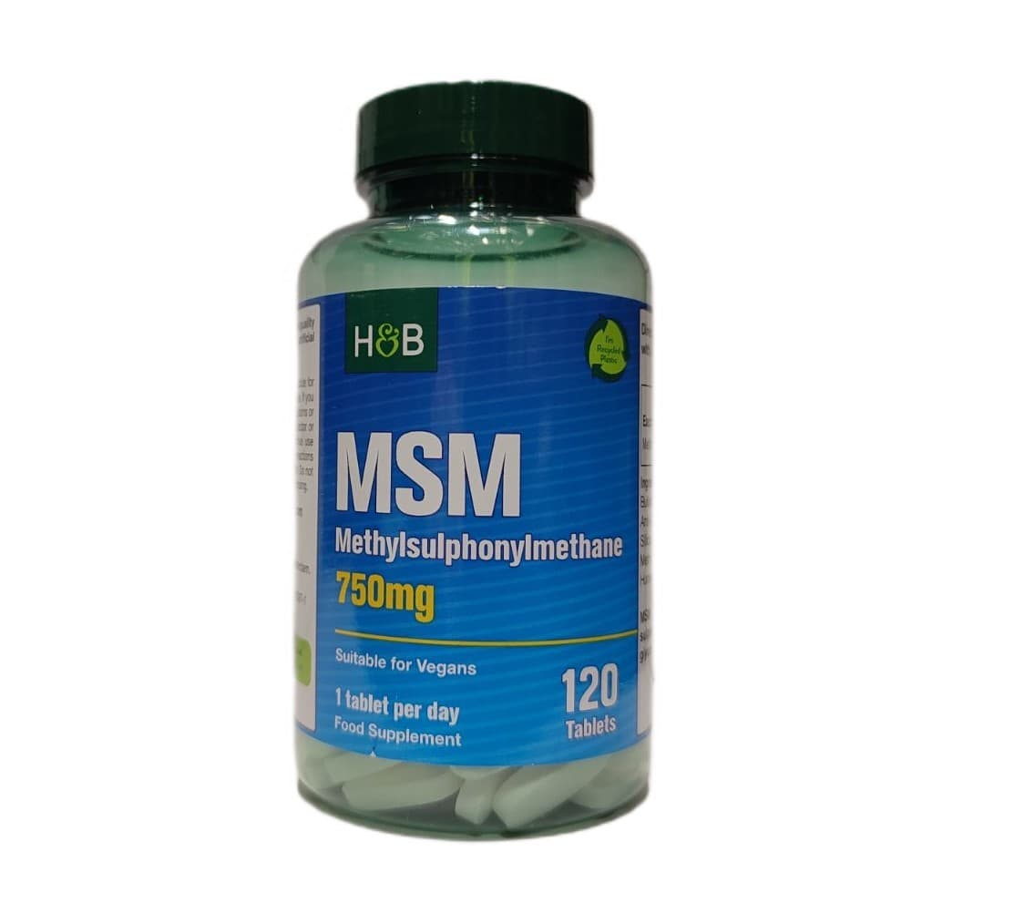 Holland & Barrett MSM 750 mg - 120 tabletter – Holland & Barrett confezione