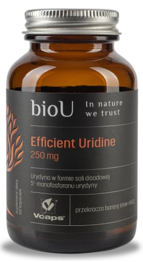 BioU Efficient Uridine – 250 mg, 60 wegetariańskich kapsułek – BioU packaging