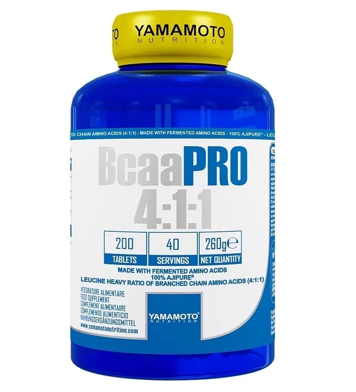 Yamamoto - BCAA Pro 4:1:1 - 200 Comprimidos – Yamamoto Research embalagem