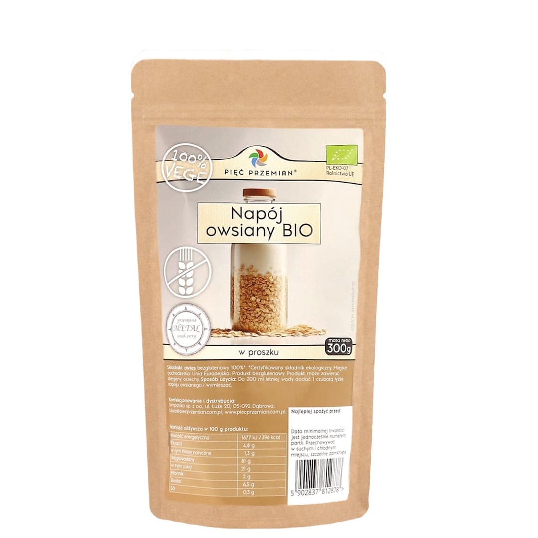 Pięć Przemian - Organic Oat Drink Powder Glutenfri 300g