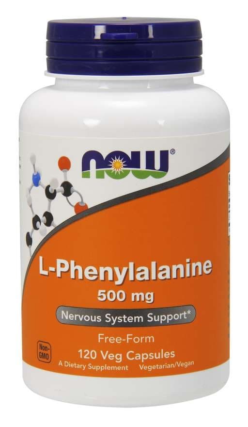 NOW Foods L-Phenylalanine 500mg - 120 vegetariska kapslar – NOW Foods förpackning