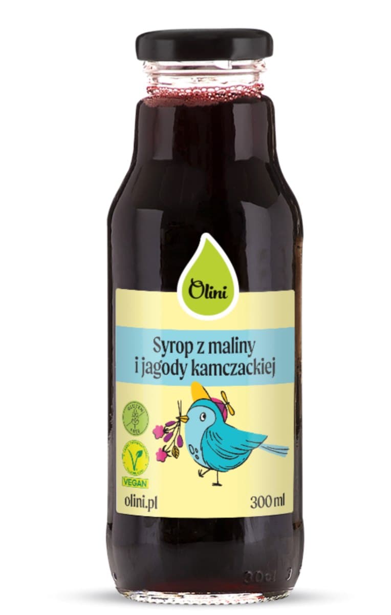 Olini Sirop de framboise et baie de kamtschatka 300 ml – olini packaging