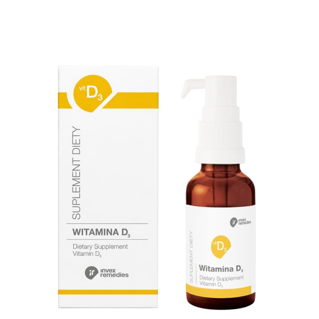 Vitamine D3 in druppels 30ml INVEX REMEDIES – INVEX REMEDIES packaging