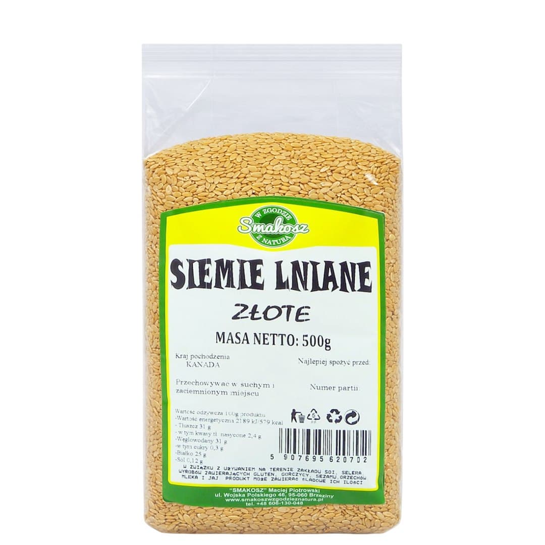 Smakosz - Golden Flaxseed - 500g – Smakosz verpakking