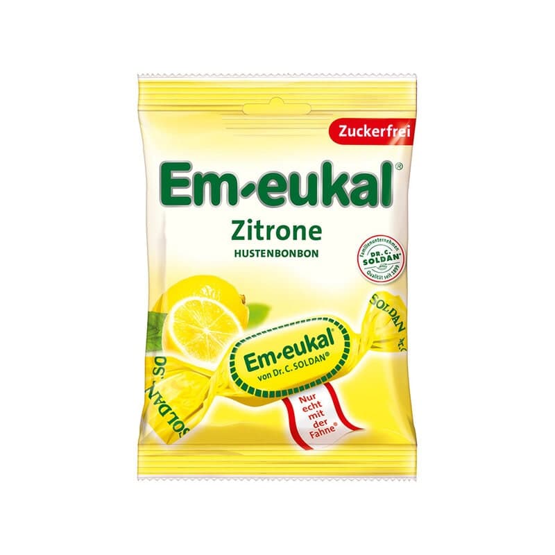 Pastillas para la garganta de limón 75g sin azúcar – Em-eukal empaque
