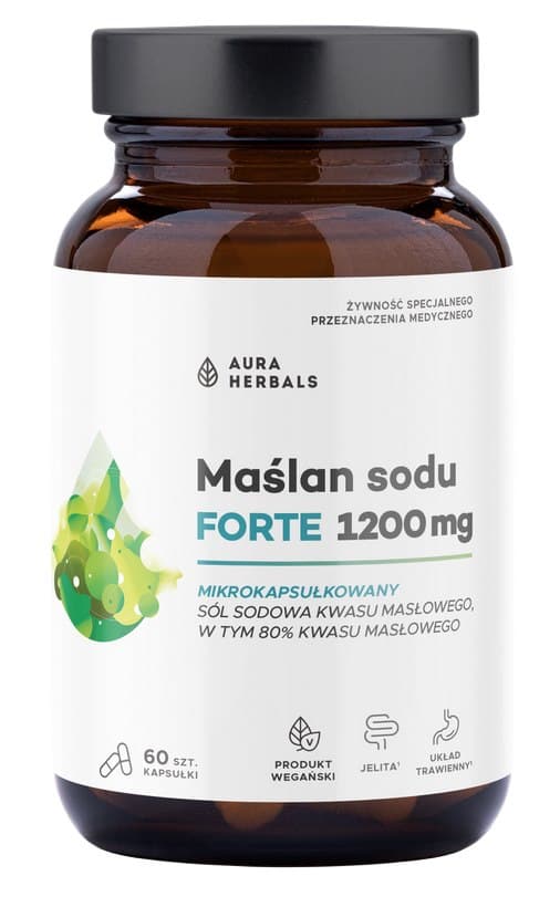 Aura Herbals Sodium Butyrate Forte - 30 Caps – Aura Herbals förpackning