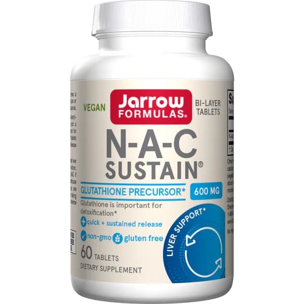 Jarrow Formulas - N-Acetyl Cysteine Sustain - 60 tabletter – Jarrow Formulas förpackning