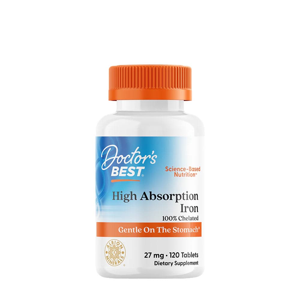 Doctor's Best High Absorption Iron 27 mg - 120 tabletas – Doctor's Best packaging