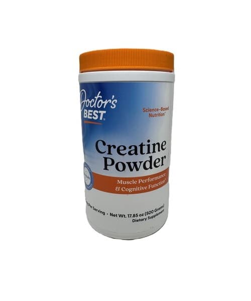 Doctor's Best Creatine Powder 500g – mikroniserat kreatinpulver – Doctor's Best förpackning