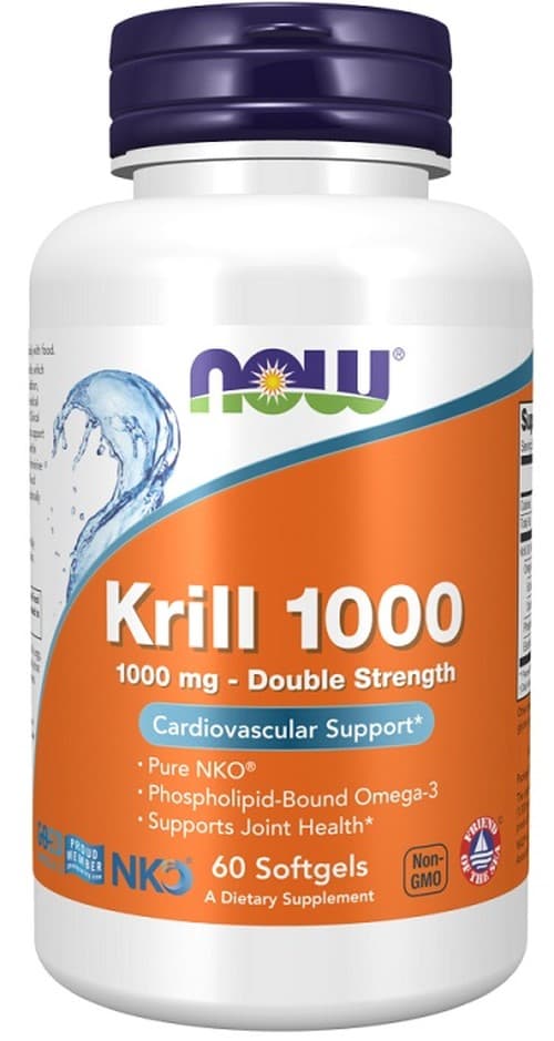 NOW Foods - Krill Oil, 1000mg Double Strength - 60 Sgels – NOW Foods packaging