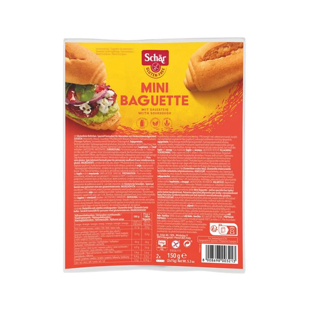 Schär - Mini Baguette - 150g (2x75g) – Schär förpackning