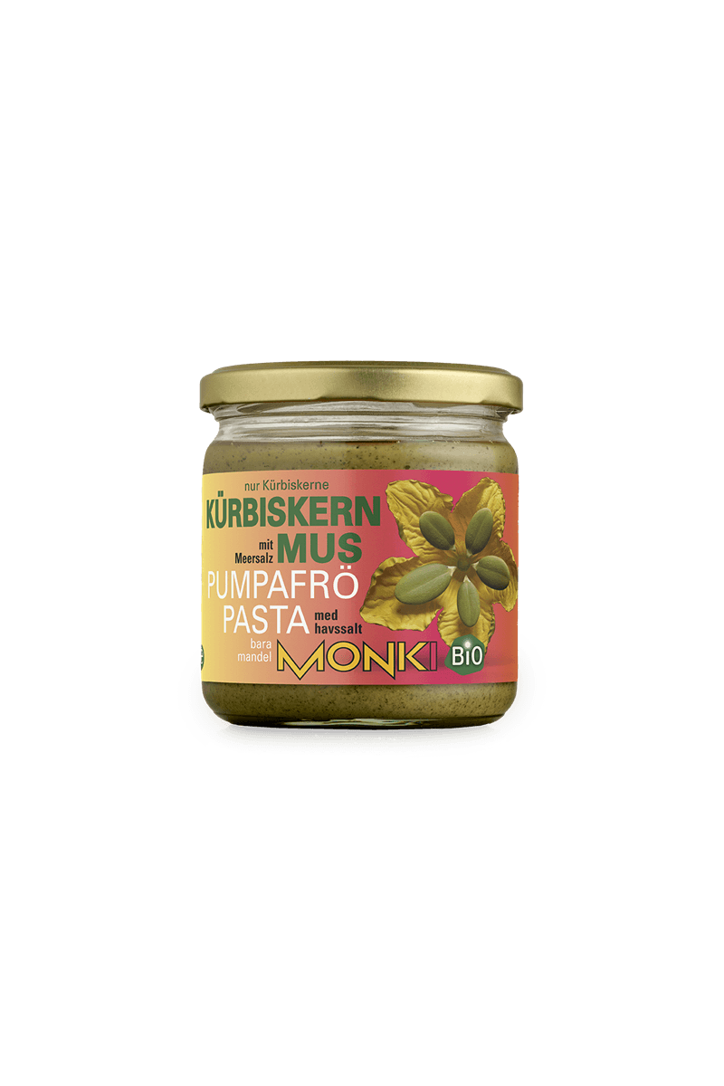 Pumpkin Seed Pasta 330g – Monki packaging