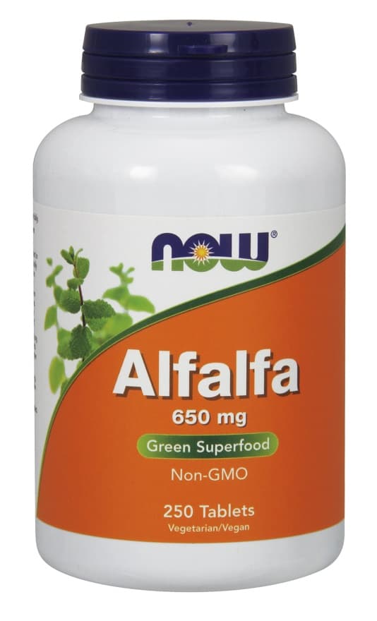 NOW Foods - Alfalfa - 650mg - 250 Tabletten – NOW Foods Verpackung