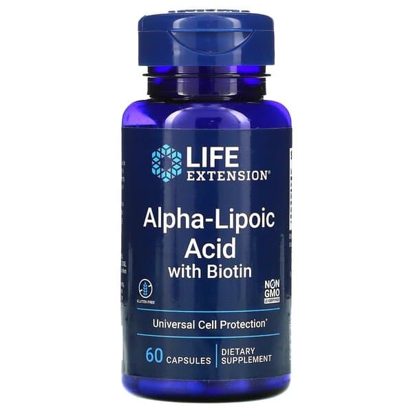 Life Extension Alpha-Liponsäure mit Biotin 250 mg - 60 Kapseln