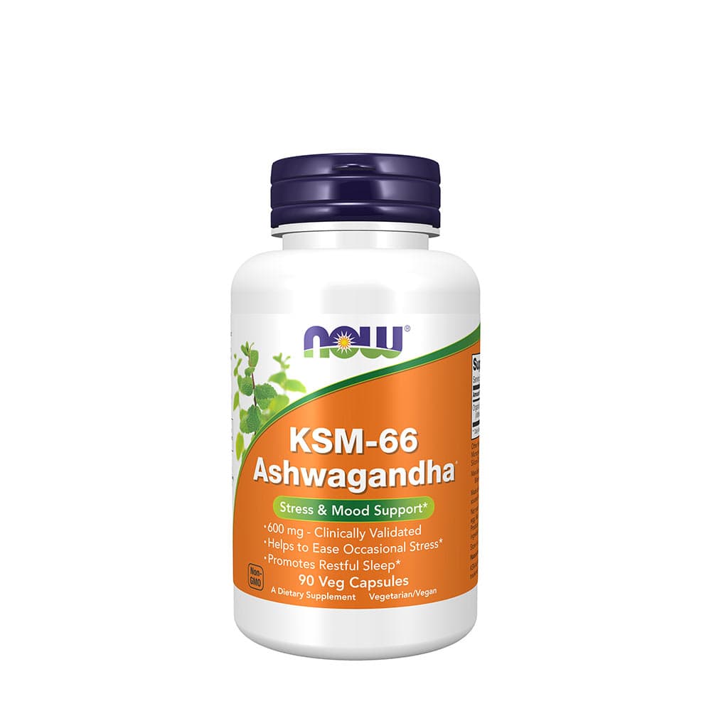 NOW Foods - KSM-66 Ashwagandha 600 mg - 90 vegetabiliska kapslar
