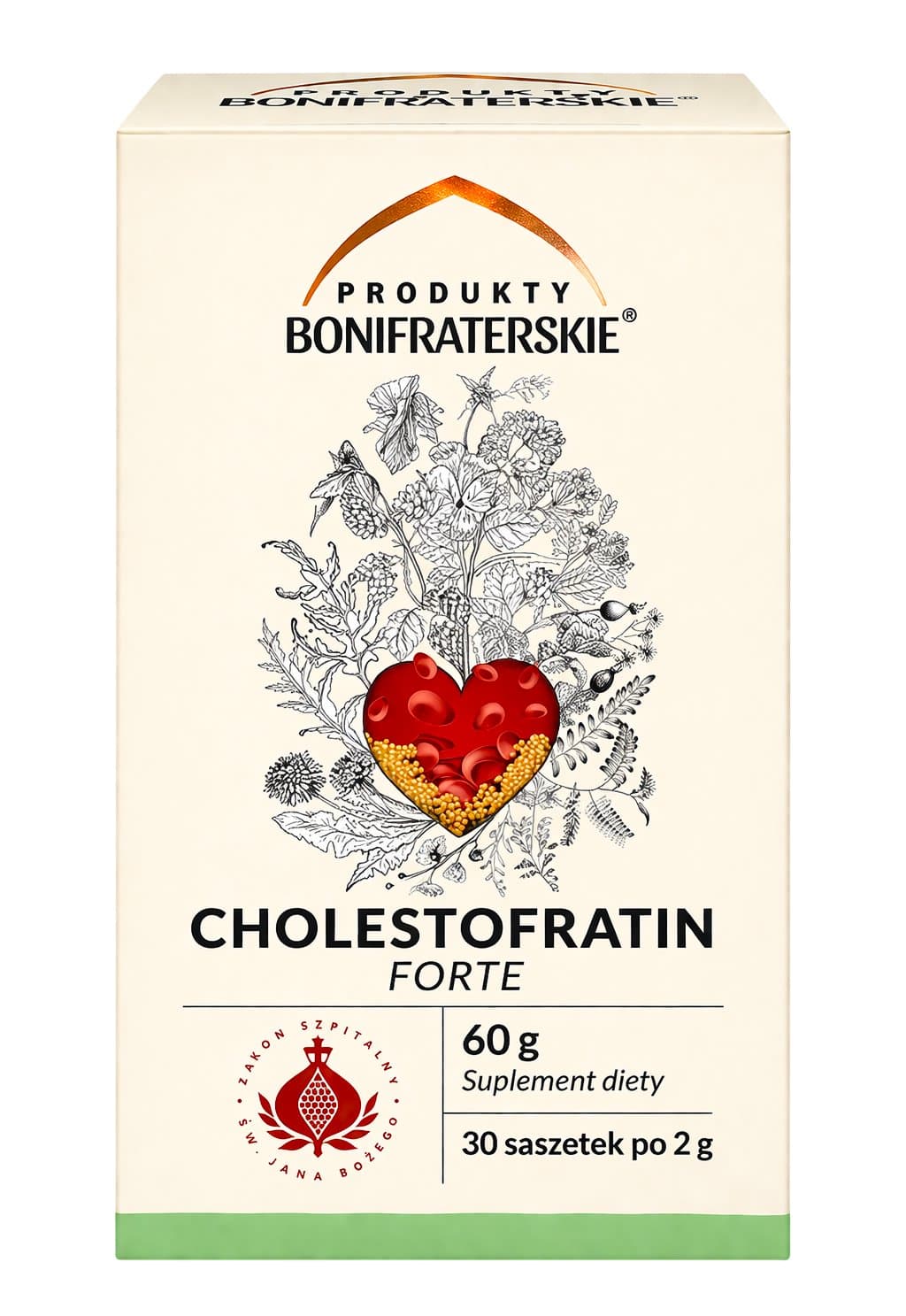 Produkty Bonifraterskie - Cholestofratin Forte capsules 60 pcs – Produkty Bonifraterskie packaging