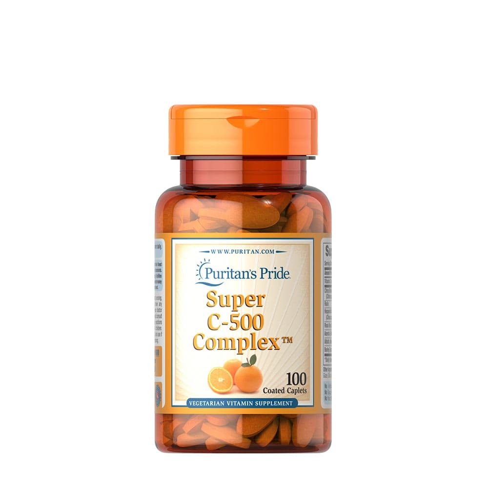 Puritan's Pride - Super C-500 Complex - 100 Gecoate Tabletten – Puritan's Pride verpakking