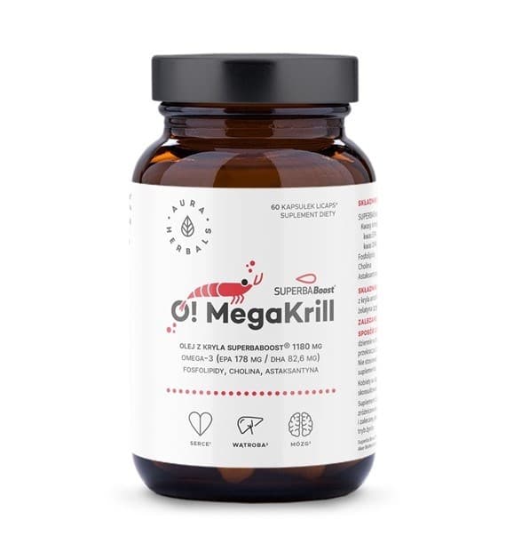 Aura Herbals O! Megakrill - 1180mg (60 cápsulas) – Aura Herbals embalagem