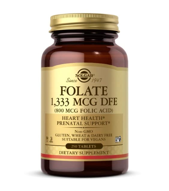 Solgar Folate 1333mcg Dfe 800mcg Folic Acid 250 Tablets