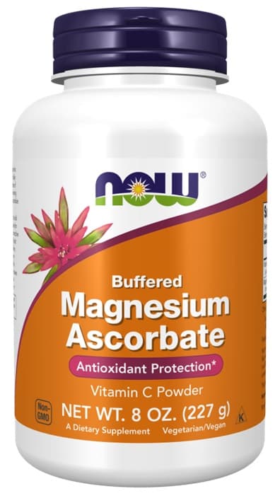 NOW Foods - Magnesium Ascorbate, Poudre Tamponnée 227g – NOW Foods emballage