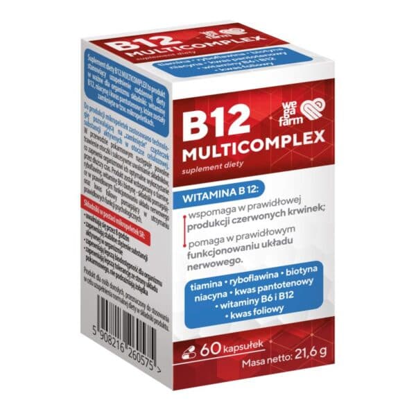 WegaFarm B12 Multicomplex 60 cápsulas – WegaFarm empaque
