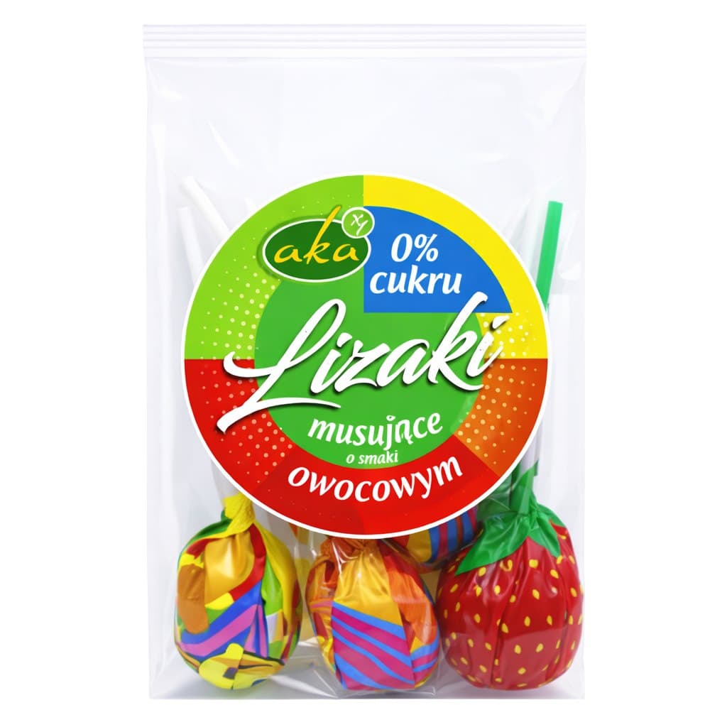 Aka - Fruit Fizzy Lollipops With Stevia Sugar-Free 13g*5Pcs