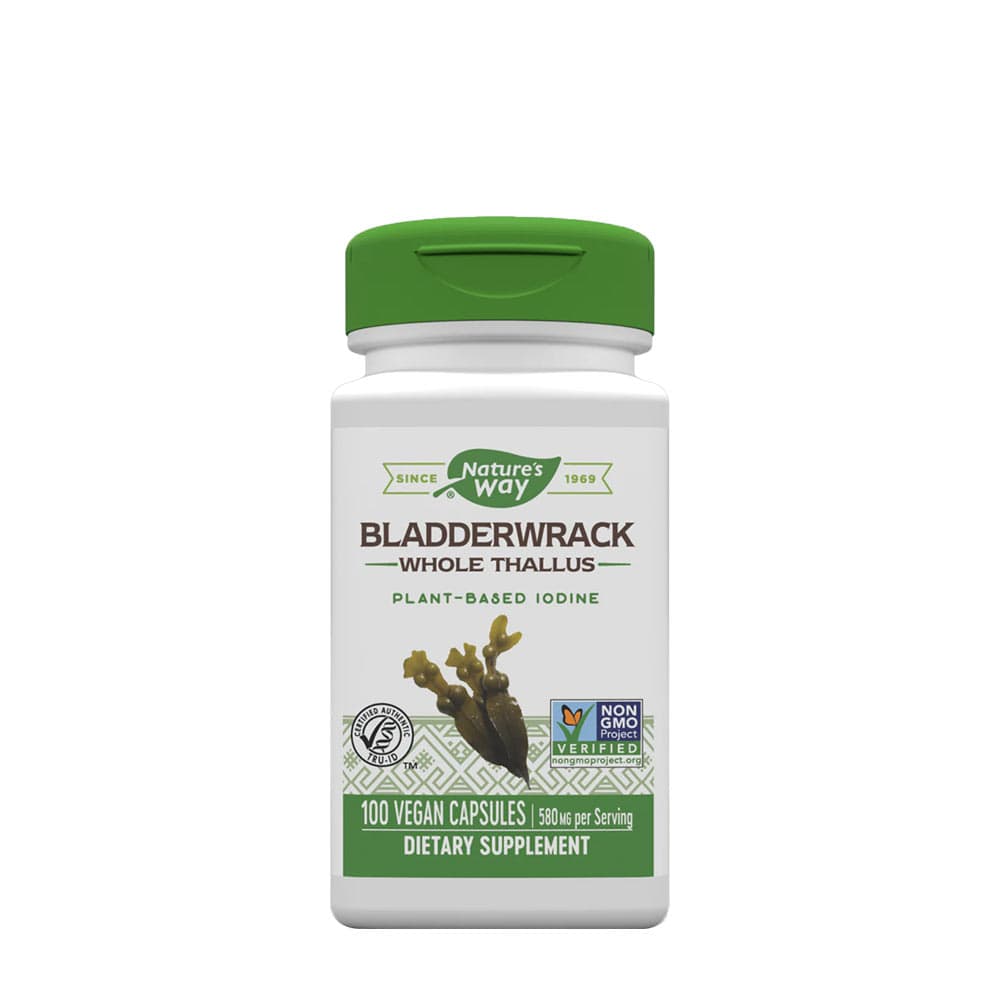 Nature'S Way - Bladderwrack Whole Thallus - 100 Vegan Capsules – Nature's Way förpackning