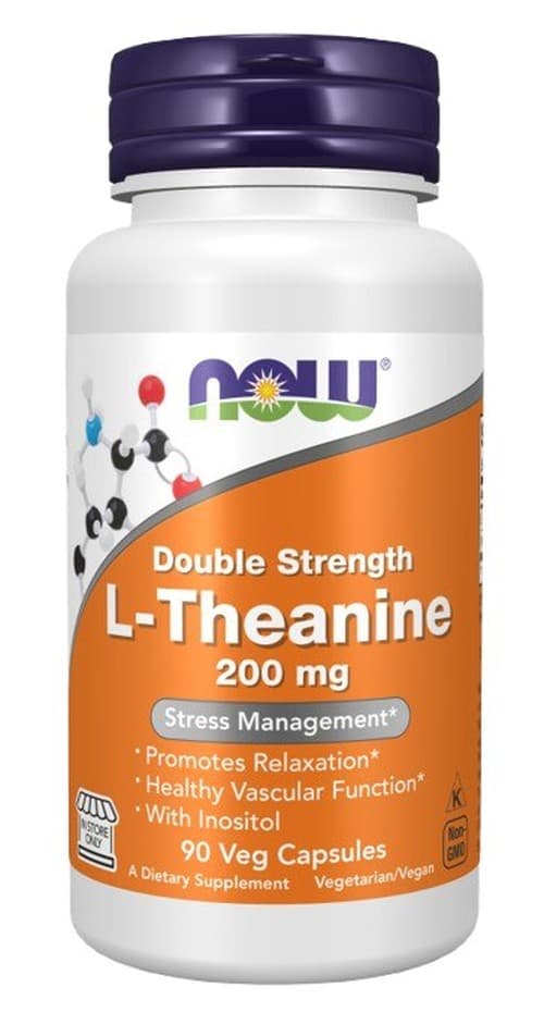 NOW Foods - L-Theanine, 200mg (90 Vcaps) – NOW Foods empaque