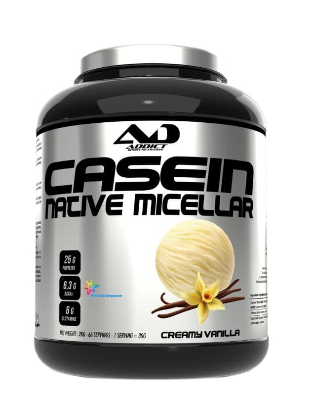 Addict Sport Nutrition - Micellar Casein Creamy Vanilla - 2000g – Addict Sport Nutrition förpackning
