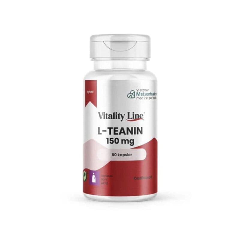 L-teanin 150 mg 60 kapslar | Vitality Line – Vitality Line förpackning