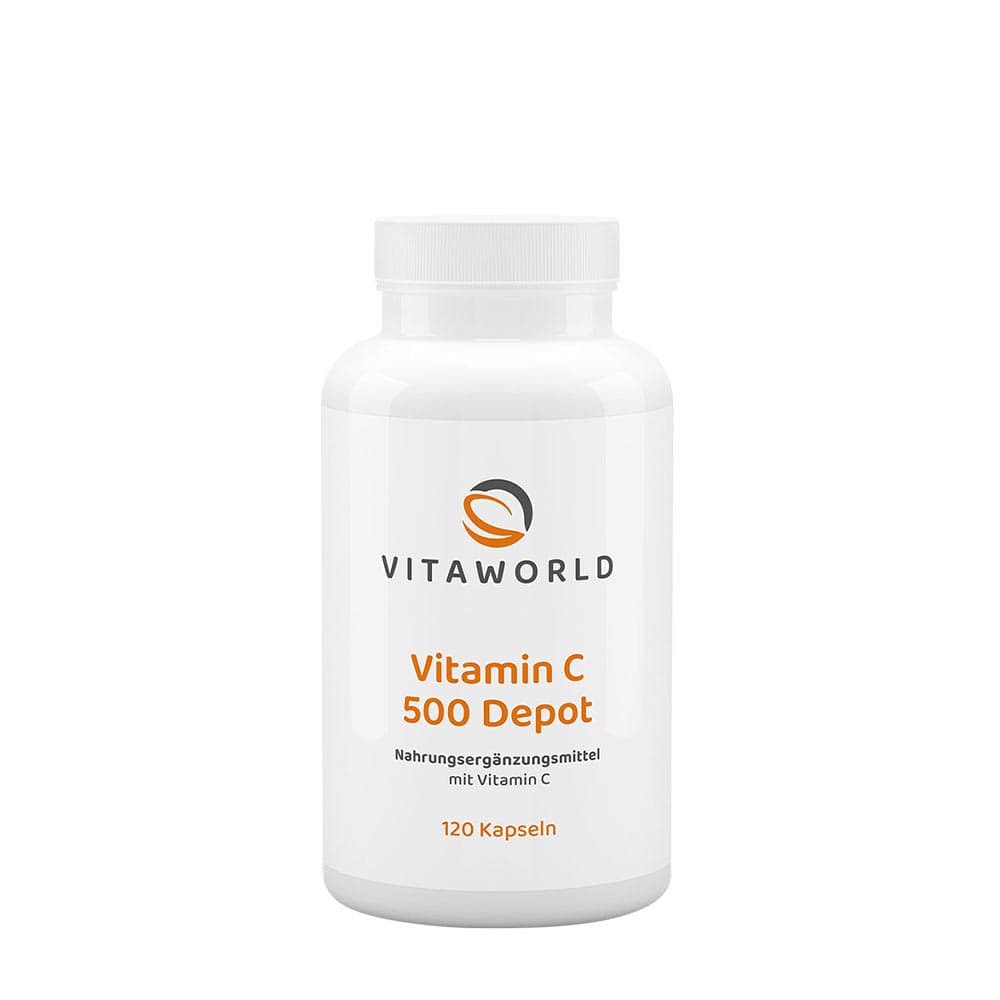 Vitaworld Vitamin C 500 Depot - 120 Kapseln – Vitaworld Verpackung