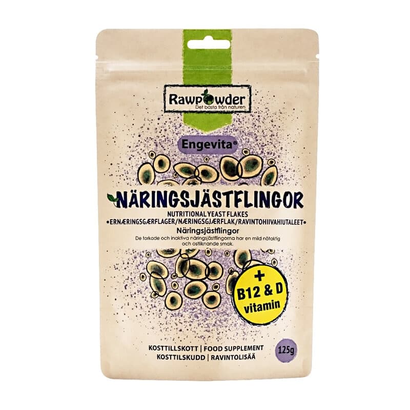 Näringsjästflingor Engevita® med B12 & D 125g | Rawpowder