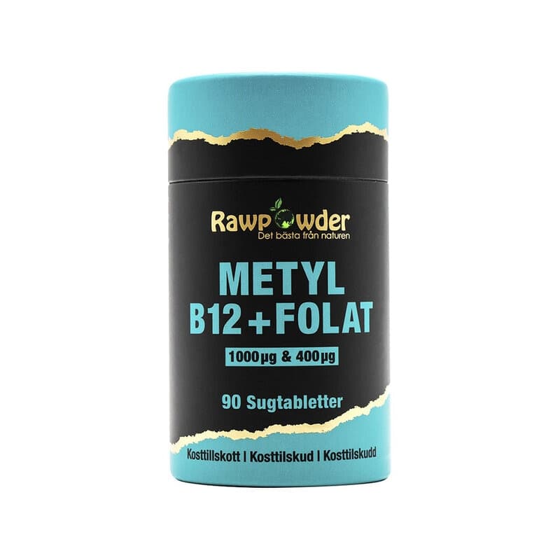 Méthyl B12 1000μg + Folate 400μg 90 Comprimés à sucer | Rawpowder – Rawpowder emballage