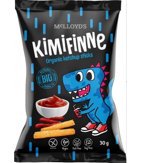 KIMIFINNE Chrupki kukurydziane smak ketchupowy bezglutenowe BIO 30 g | EKO WITAL