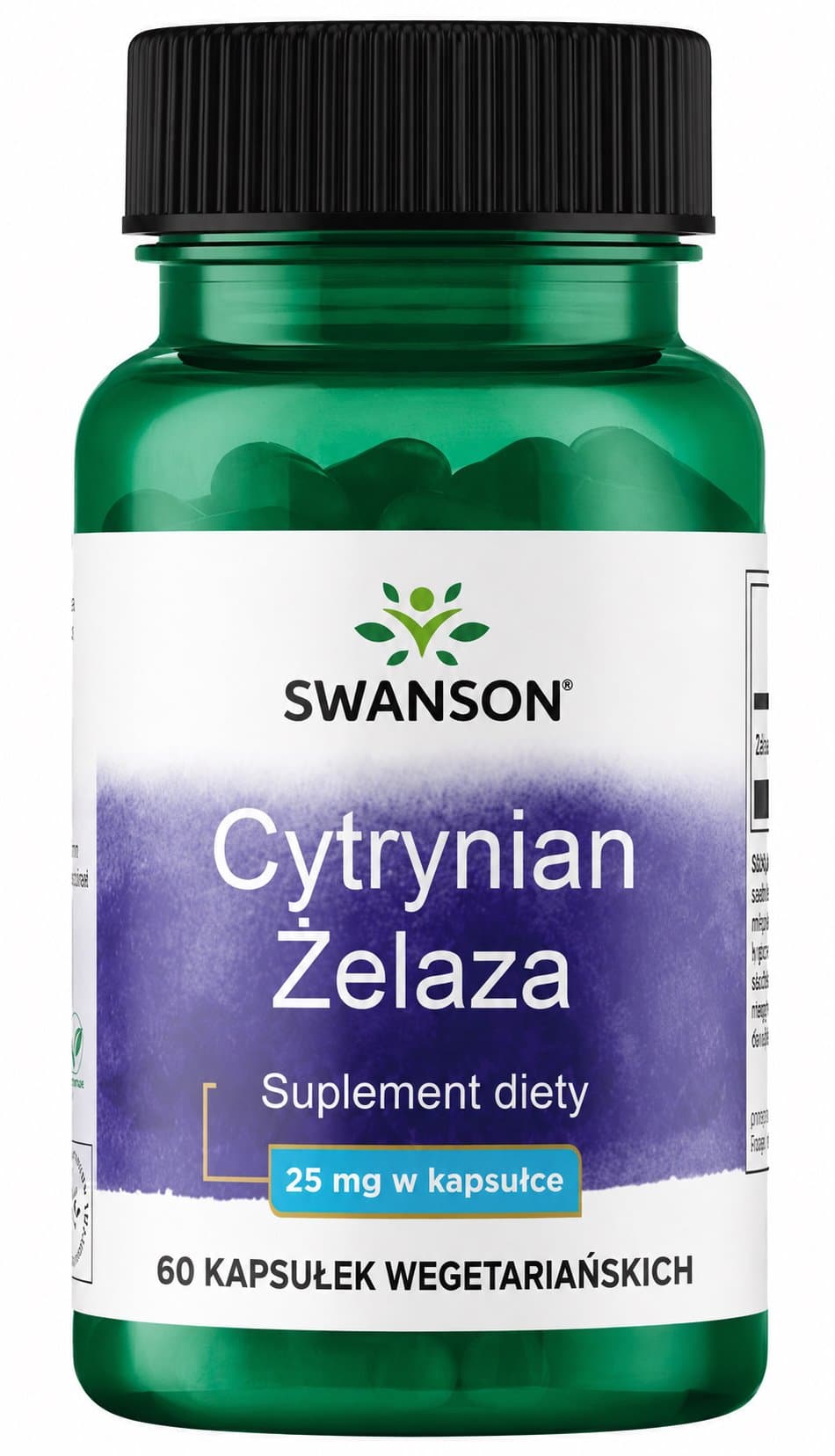 Swanson Citrato de Hierro 25mg – 60 cápsulas vegetales – Swanson empaque