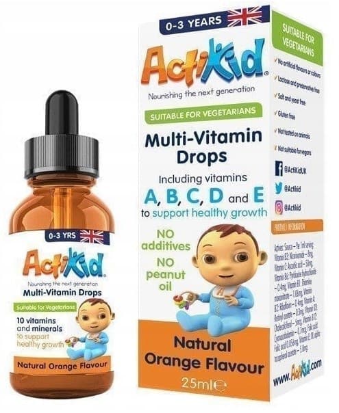 ActiKid Multi-Vitamin in drops, orange flavour 25 ml | ActiKid – ActiKid packaging