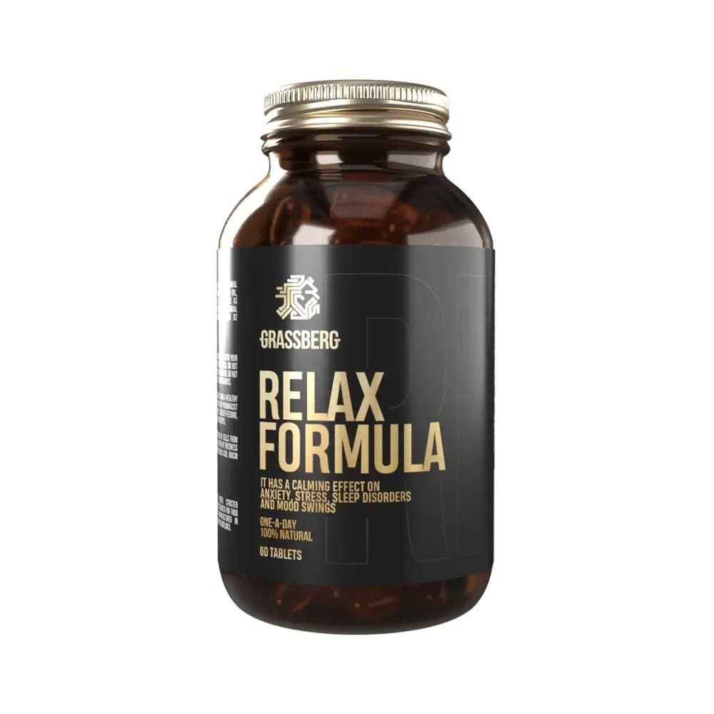 Grassberg - Relax Formula - Sans arôme - 60 comprimés – Grassberg emballage